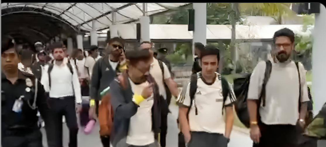 Team India have reached in Sri Lanka [X[
